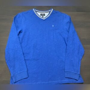 💙Tartan Blue Russell Simmons long sleeve men’s blue shirt size L. 100% cotton